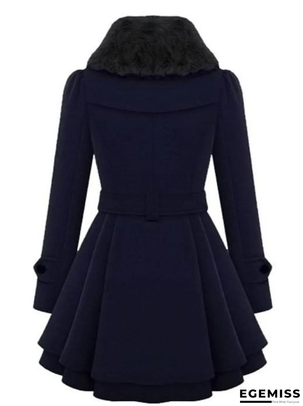 Fold-Over Collar Plain Coat | EGEMISS
