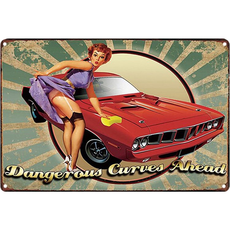Sexy Car Girl - Vintage Tin Signs/Wooden Signs - 8*12Inch/12*16Inch