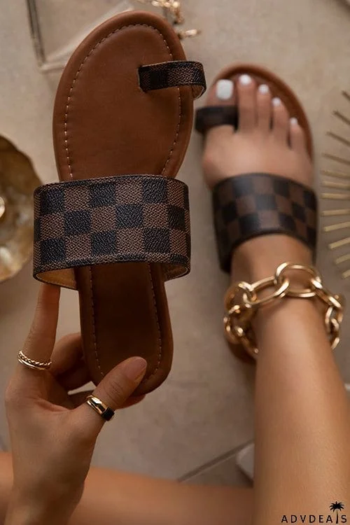 Checkered One Step Closer Flats Sandals