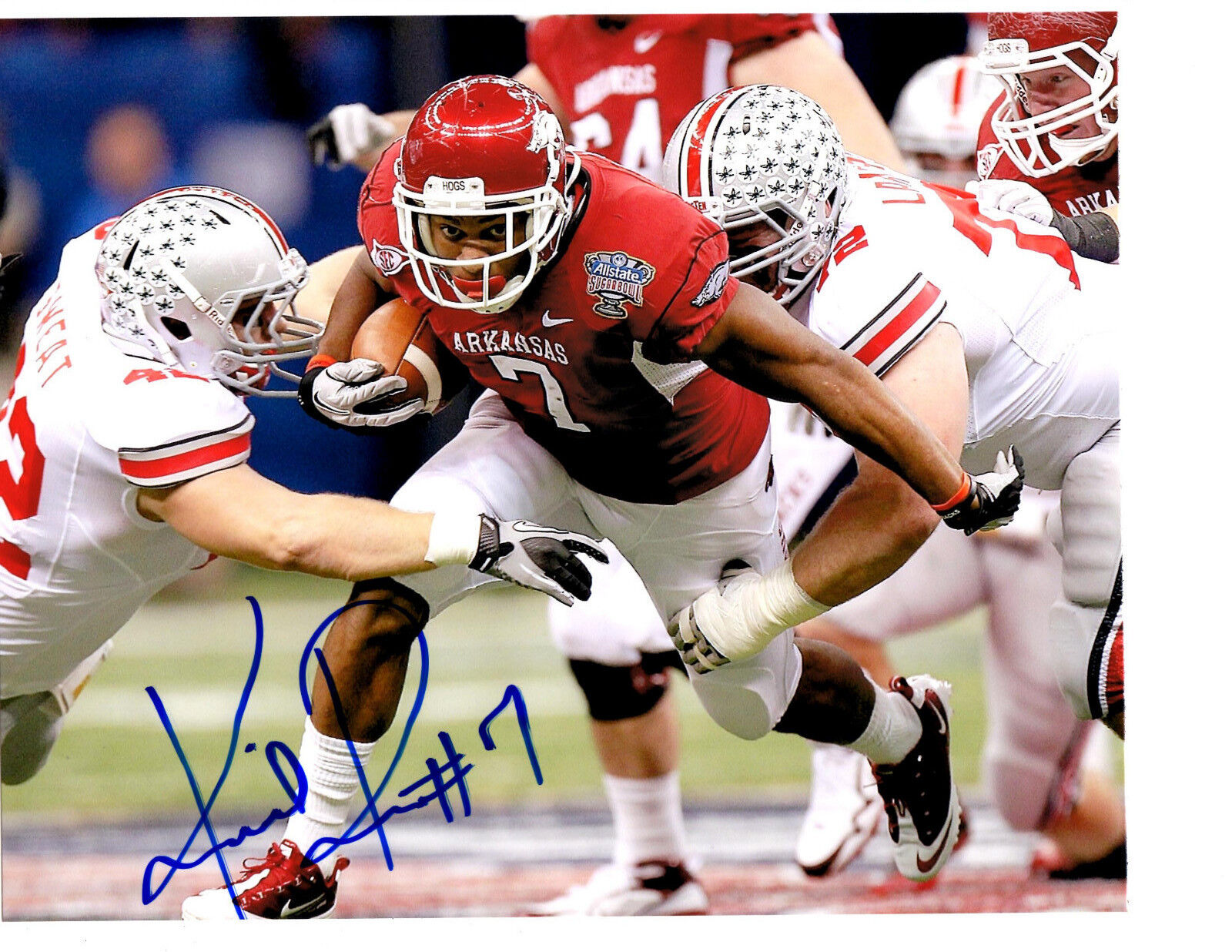 Knile Davis Arkansas hand signed autographed football Photo Poster painting 2013 Draft b