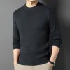 Men's half turtleneck solid color wool sweater
