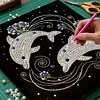 DIY Pearl Painting Dolphins for Home Wall Decor with Frame(30*30cm)