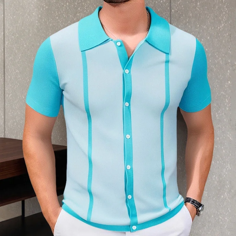 Uveng Uveng Men's New Summer Knits Colling Color Casual POLO Shirt Men's SY0169