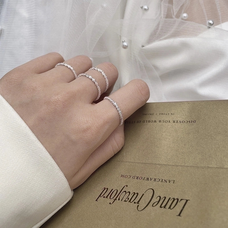 Silver Plated 925 Sterling Silver No Inlaid Geometric Rings