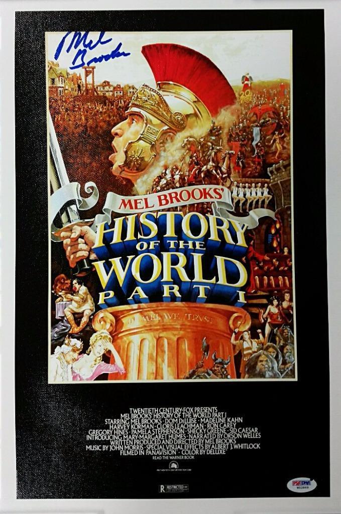 MEL BROOKS Signed 11x17 Canvas Photo Poster painting HISTORY OF THE WORLD PT.1 PSA/DNA W52869