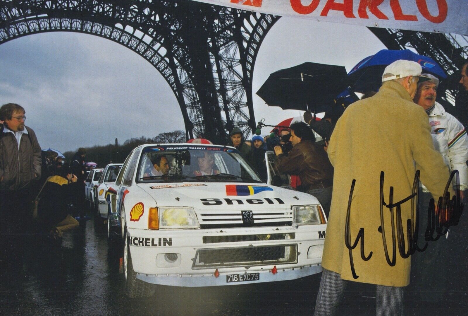 Ari Vatanen Hand Signed 12x8 Photo Poster painting Rally Autograph Peugeot