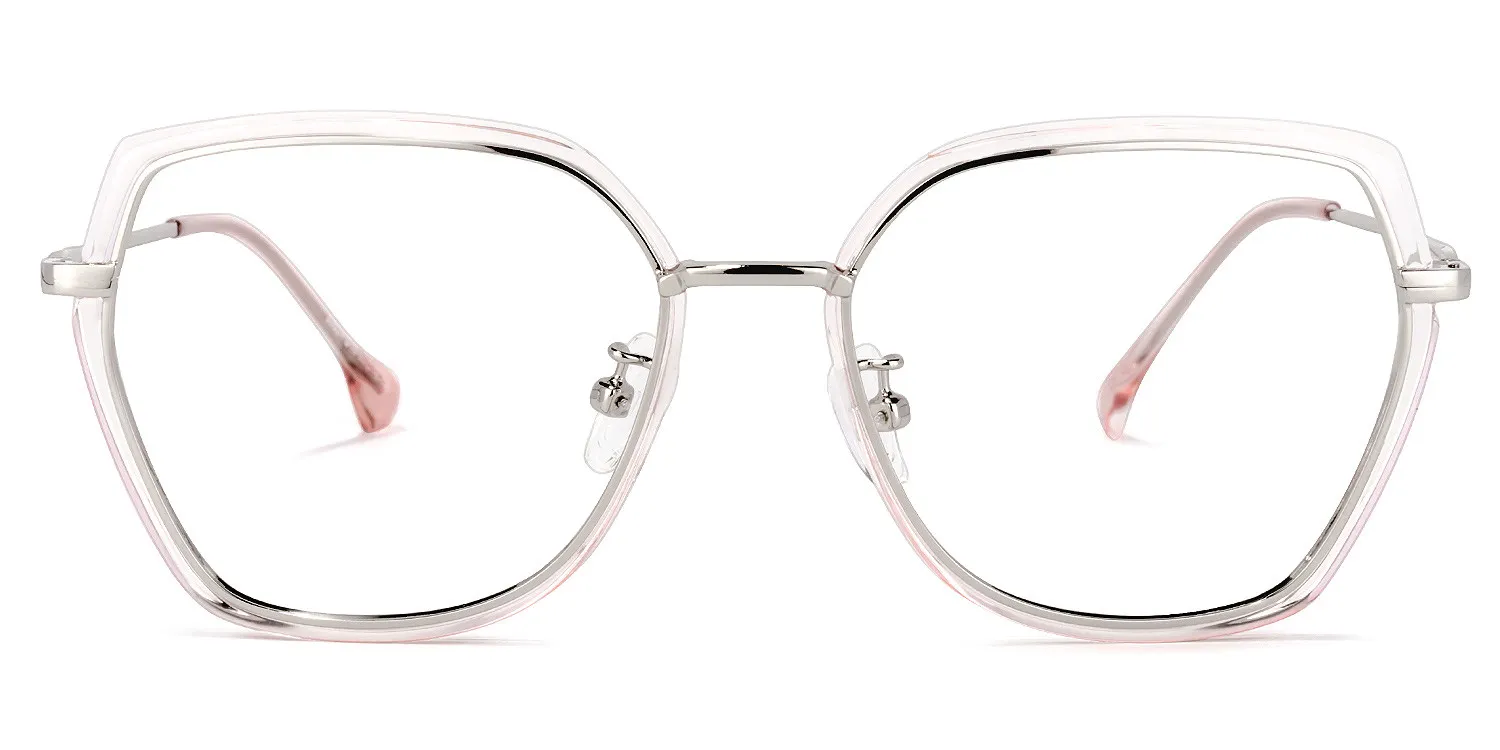Lea Rosa Kristall Geometrisch Brille Rosa