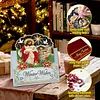 6Pcs DIY Pearl Diamond Painting Christmas Cards, 3D Greeting Card Craft Kits with Resin Pearls, Handmade Holiday Cards for Adults, Christmas Gifts & Decorations