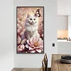 Flowers Cat - Diamond Painting - Full Round Drill (Canvas|40*70cm)