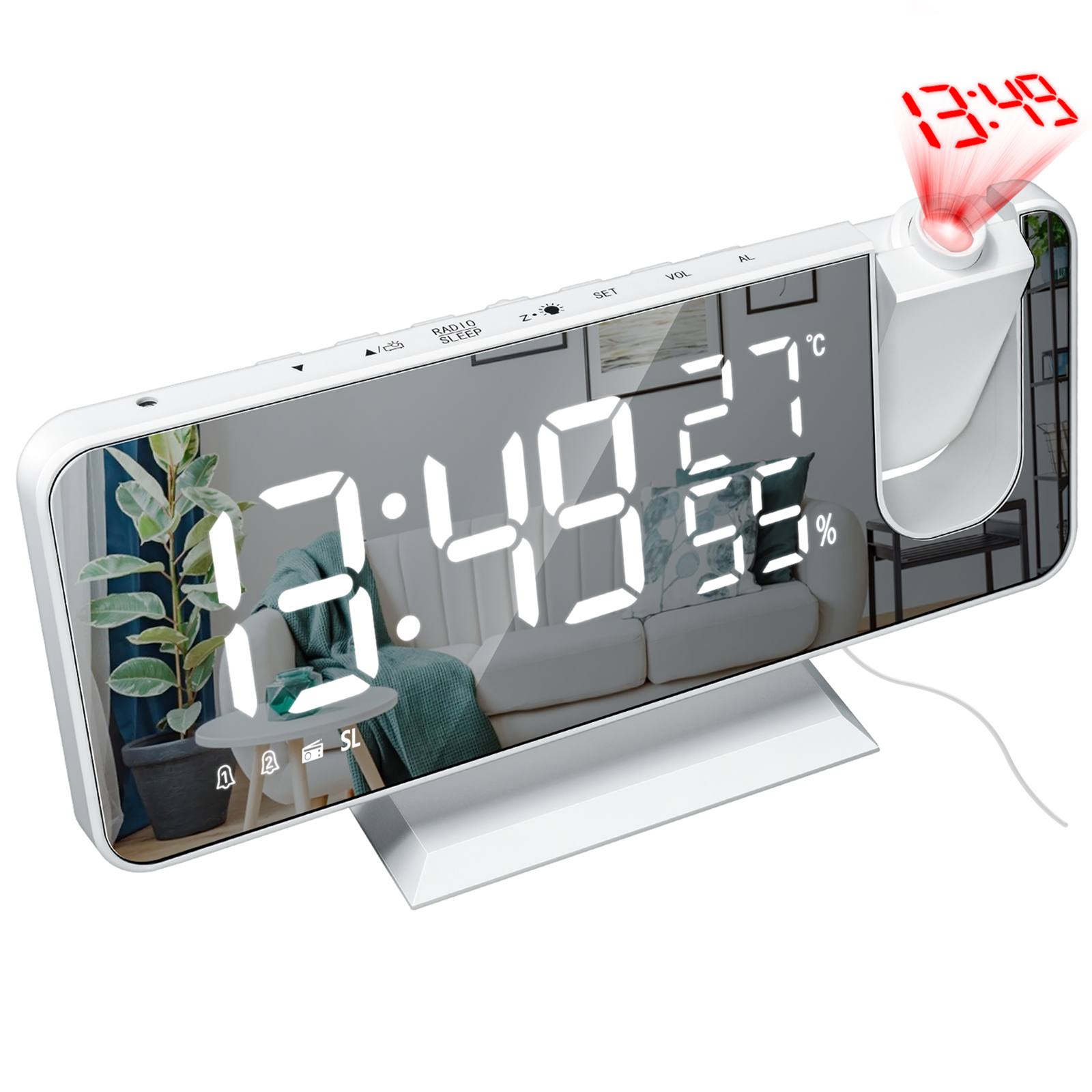 

Projector Alarm Clock, LED Digital Alarm Clock FM Radio for Home, Office, 501 Original