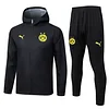 25/26 Dortmund black long zipper Windbreaker Training Jacket Set