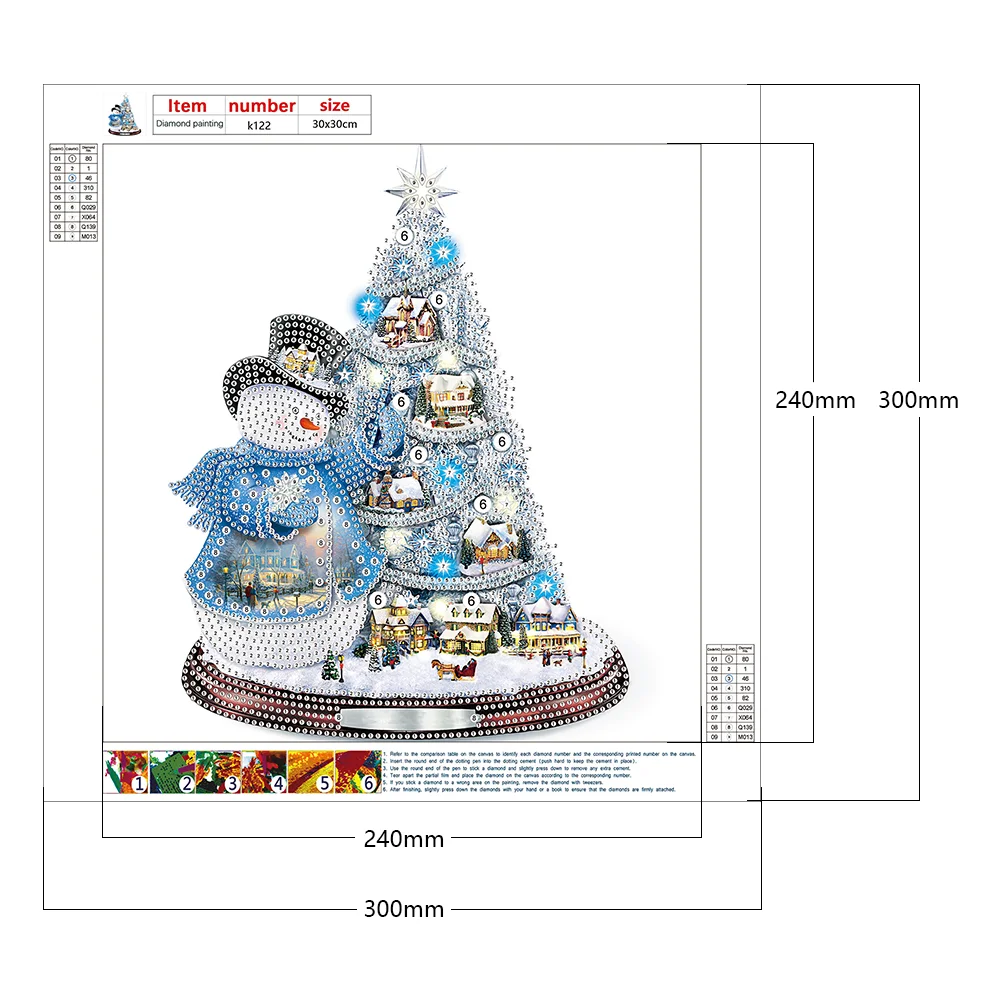 Diamond Painting - Partial Special Shaped Drill - Christmas Snowman(30*30cm)