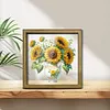 Diamond Painting Wooden Double-Sided Vase of sunflowers Ornaments Kit with Photo Frame Desktop