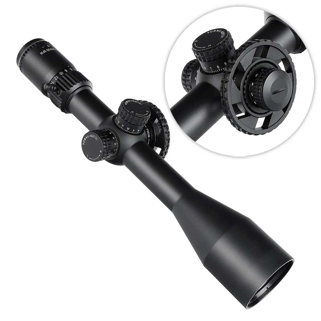 ohhunt® FFP 6-24X50 SFIR First Focal Plane 11 Level Red Illuminator Side Parallax Tactical FFP Scope 