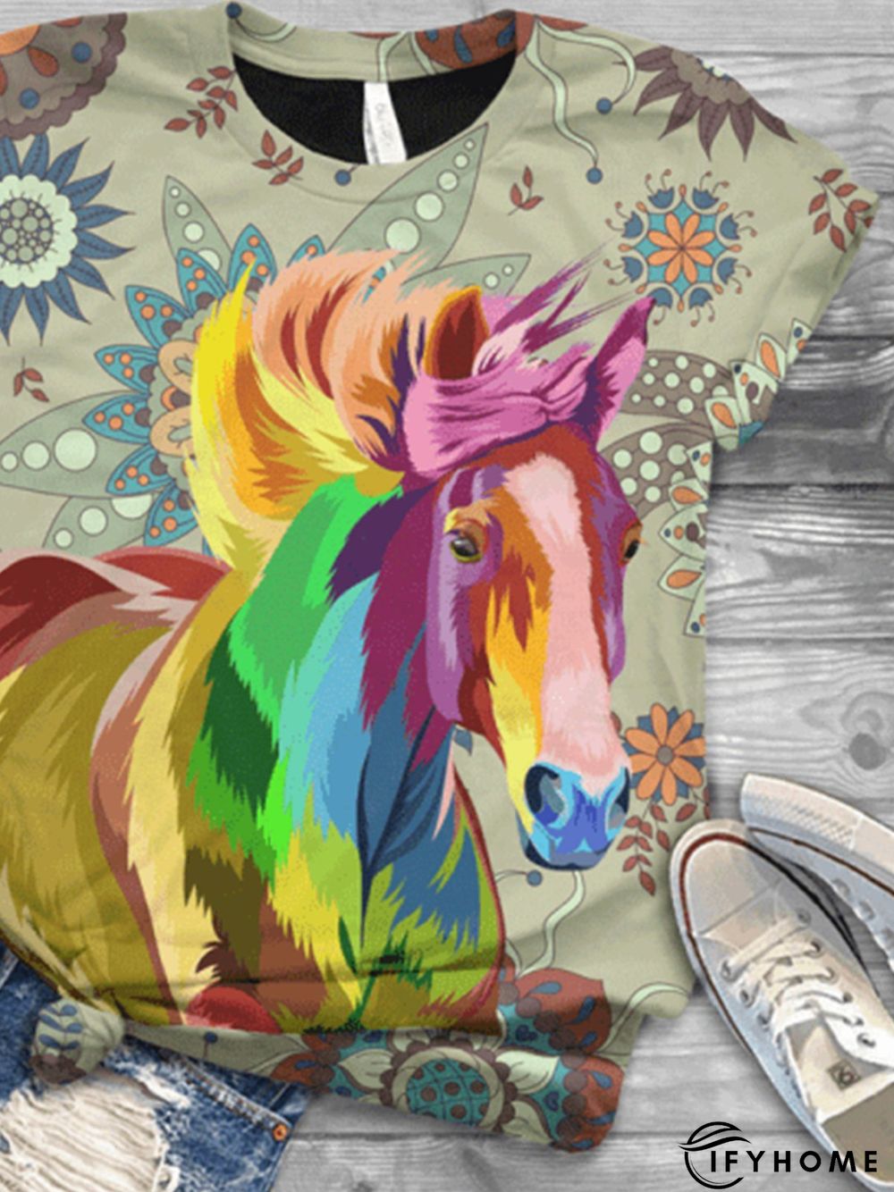 Casual Short Sleeve Round Neck Plus Size Tops | IFYHOME