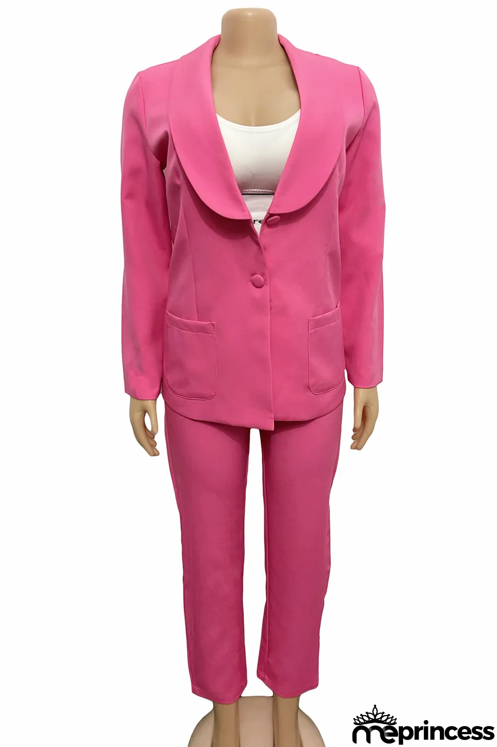 Yellow Fashion Casual Solid Cardigan Pants Turn-back Collar Long Sleeve Two Pieces