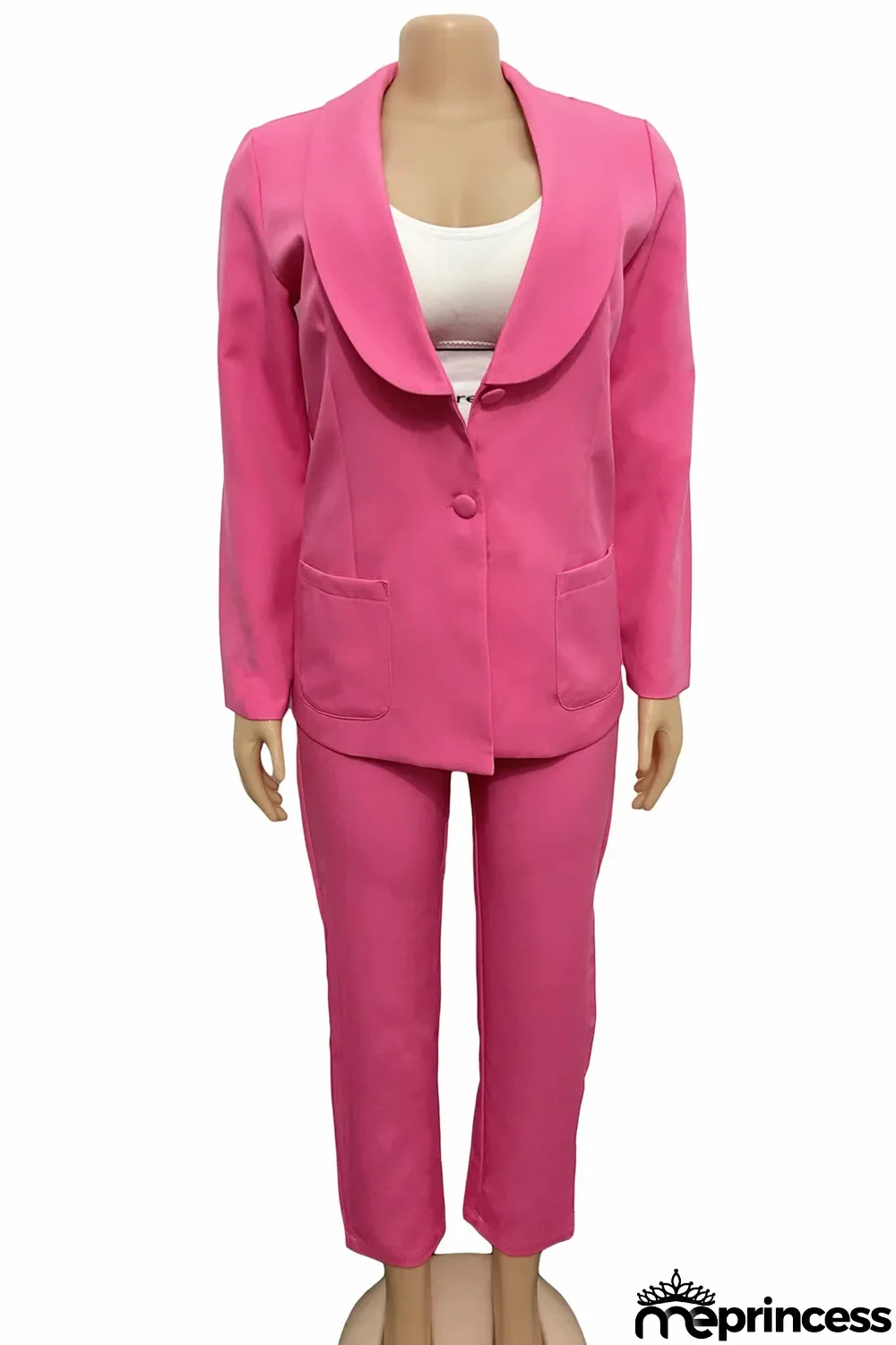 Yellow Fashion Casual Solid Cardigan Pants Turn-back Collar Long Sleeve Two Pieces