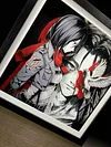 3D Decorative Paint of Grey & White Mikasa Ackerman - Attack On Titan Decorative Painting - momo Studio