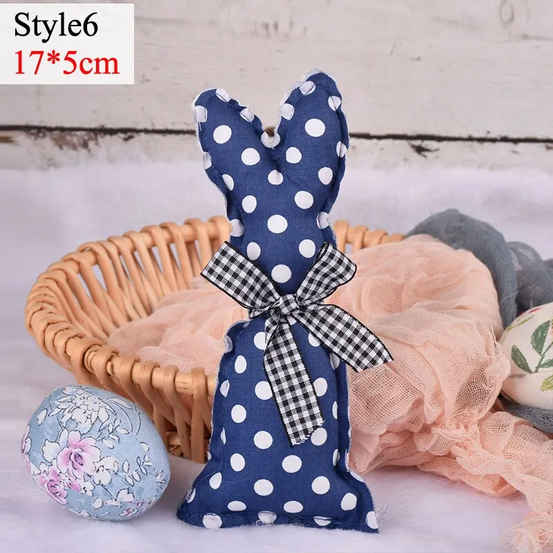 Easter Rabbit Pink Yellow Ornament Cute Cloth Bunny Doll for Spring Easter Home Party Decoration Kids Gift DIY Crafts Supplies
