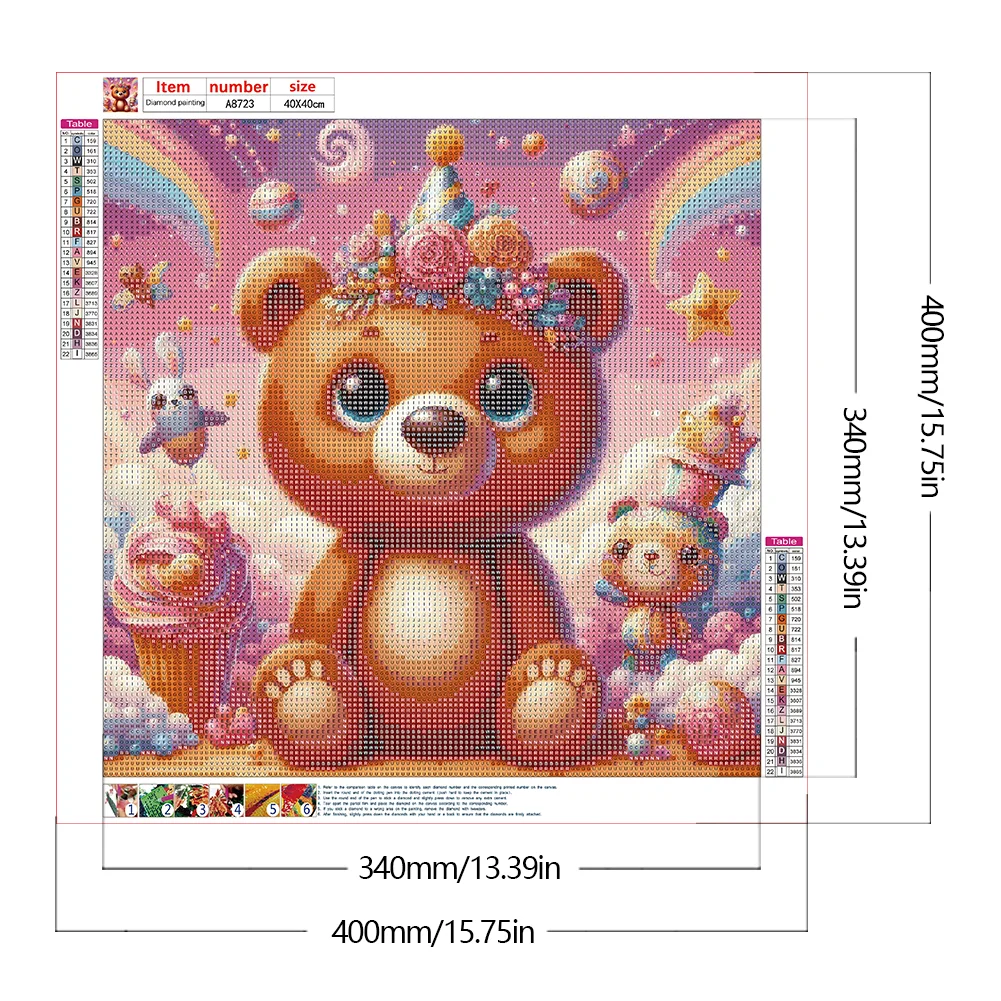 Diamond Painting - Full Round Drill - Surprise Bear(Canvas|40*40cm)