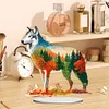 DIY Forest Wolf Diamond Painting Acrylic Desktop Ornaments