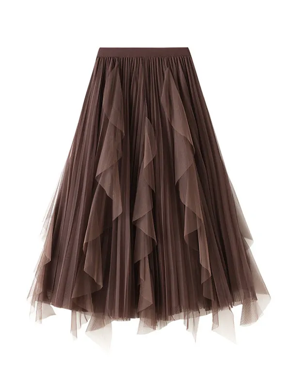 Original Stylish 7 Colors Falbala Gauze Skirt
