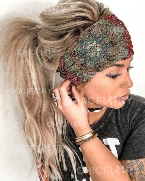 Vintage Check Loose Elastic Headband