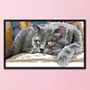 (Small Size)Black Cat - 14CT Stamped Cross Stitch - 28*16cm