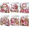 6PCS DIY Diamond Art Greeting Cards Santa Claus Congratulations Cards & Gift