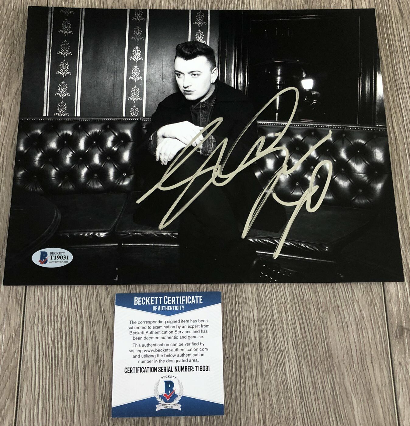 SAM SMITH STAY WITH ME SIGNED AUTOGRAPH 8x10 Photo Poster painting w/PROOF & BECKETT BAS COA