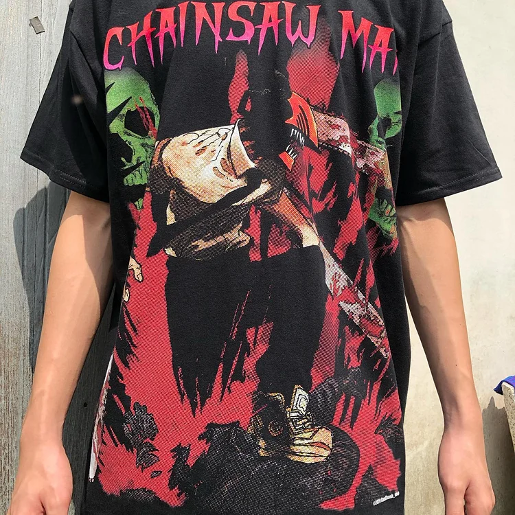 Pure Cotton Chainsaw Man Denji Aesthetic T-shirt weebmemes