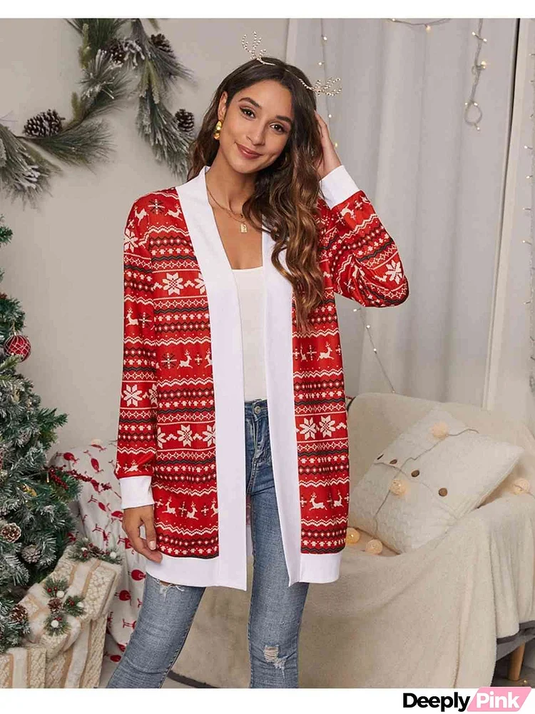 Christmas Open Front Cardigan