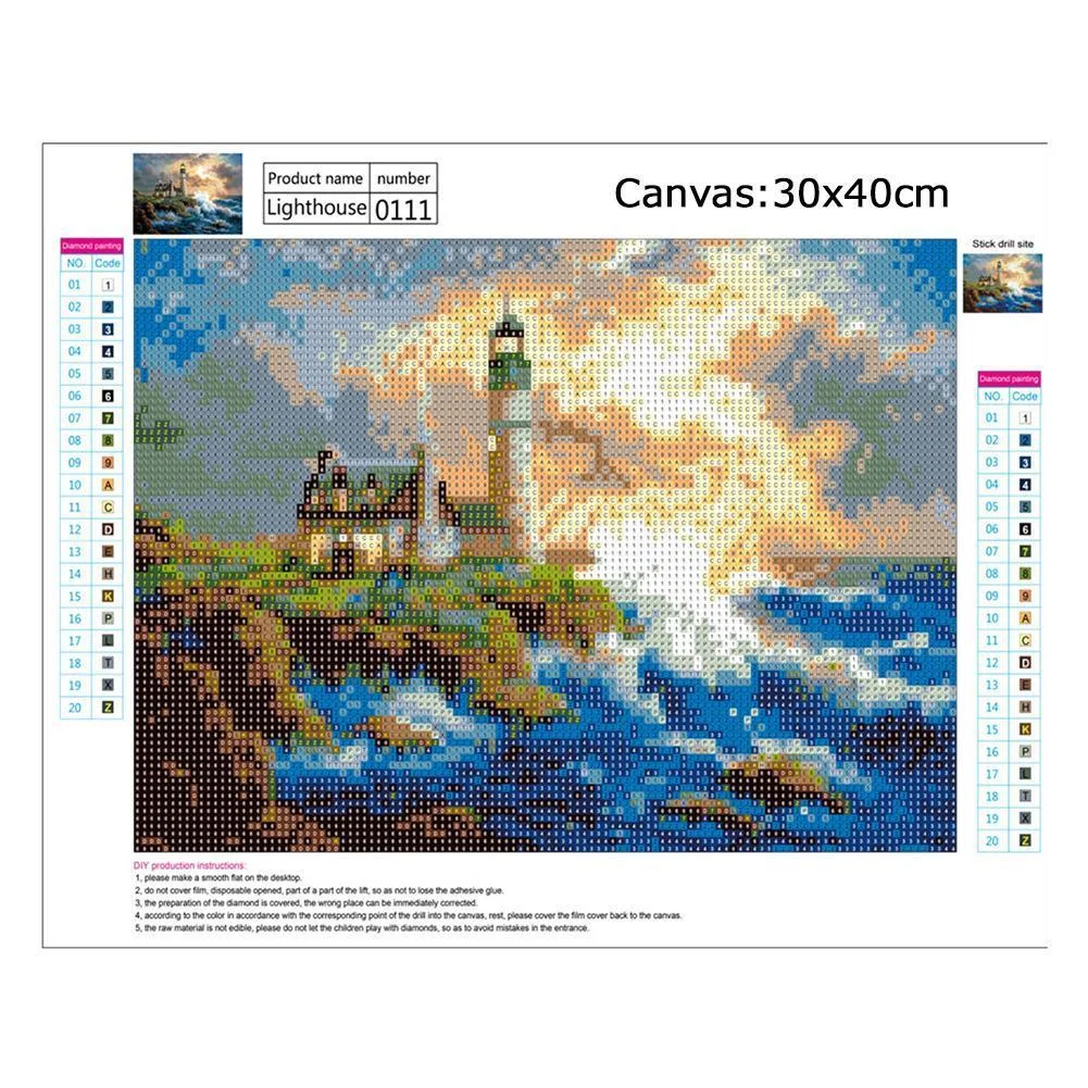 Diamond Painting - Full Round Drill - Lighthouse(40*30cm)