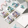 Garden Gnome DIY Diamond Painting Greeting Card Set with Envelopes, Partial Drill Rhinestone Mosaic Postcards 5.91x5.91 inch for Birthdays and Special Occasions
