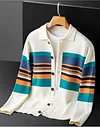 New Striped Lapel Cardigan