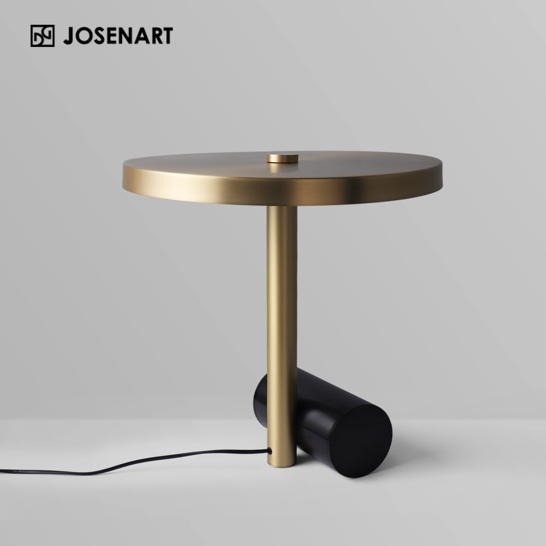 Brass Shade Table Lamp with Marble Base