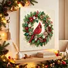 Christmas DIY Special Shape Diamond Painting Pearl Art With Inner Frame Kit 25x25cm(Wreath-wearing Cardinal)