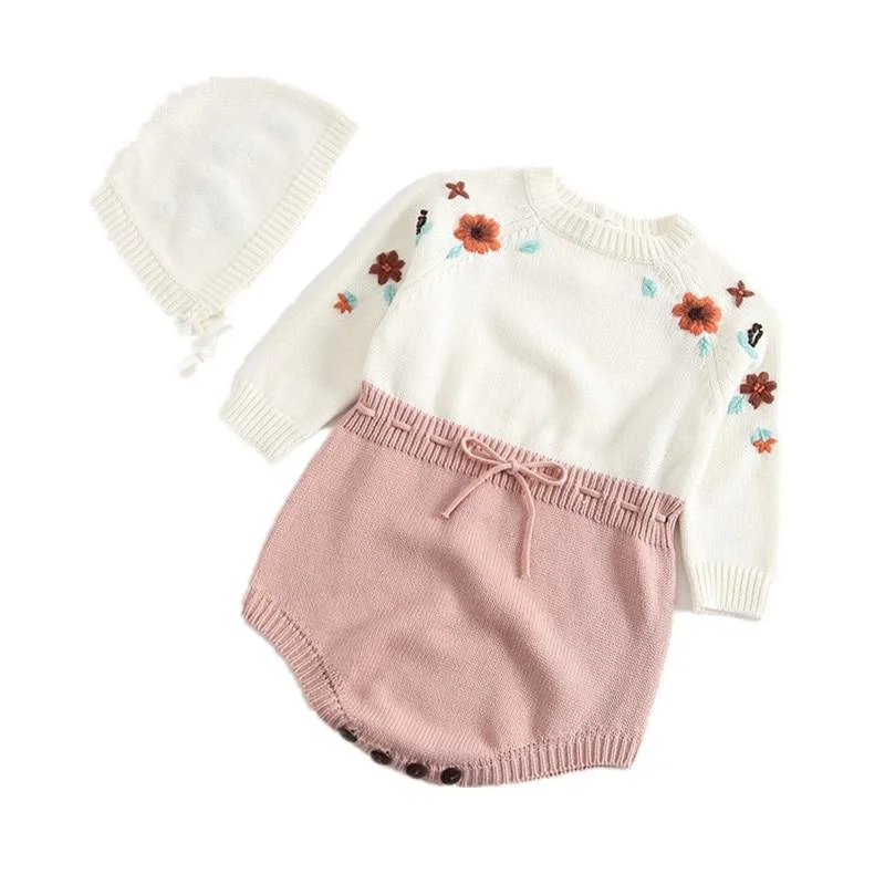 Newborn Baby Girls Boys Knitted Romper Baby Clothes Cotton Pompom Woolen Baby Rompers Ruffle Infant Baby Boys Jumpsuit Overalls