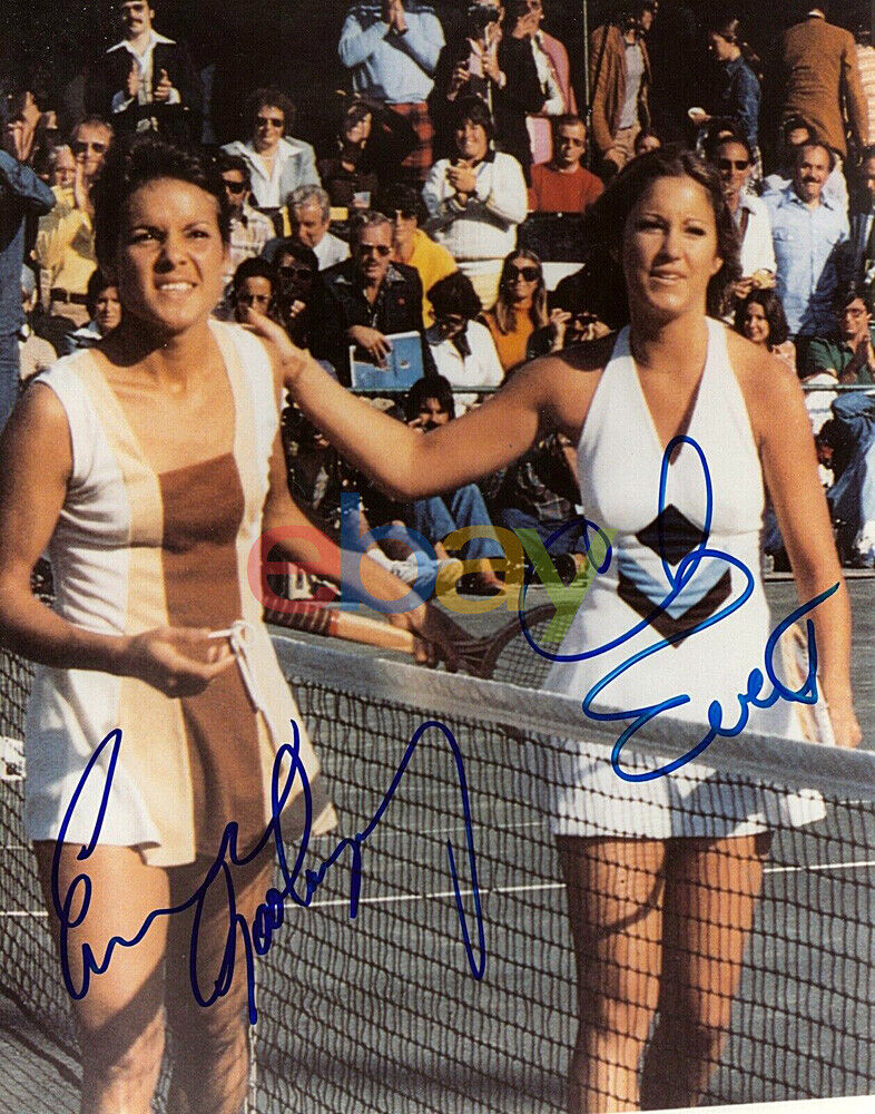 Chris Evert Evonne Goolagong 8x10 Signed Photo Poster painting Tennis-Womens REPRINT