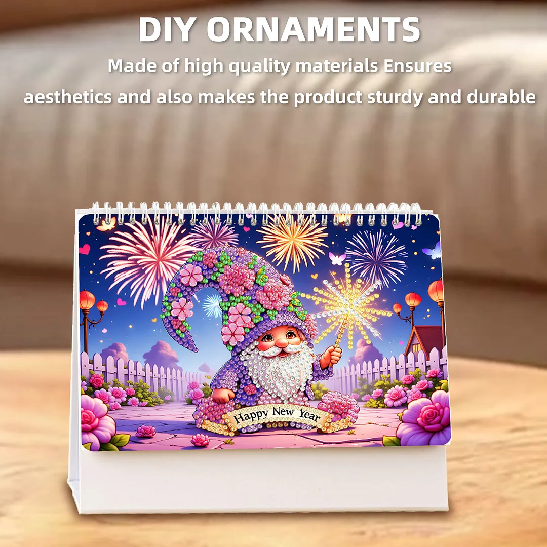 Goblin 2027 DIY Paper Diamond Painting Calendar Set Special Shaped Drill Monthly Flip Tabletop Calendar Kit Handmade for Adults Beginners Gift Home Office Decor