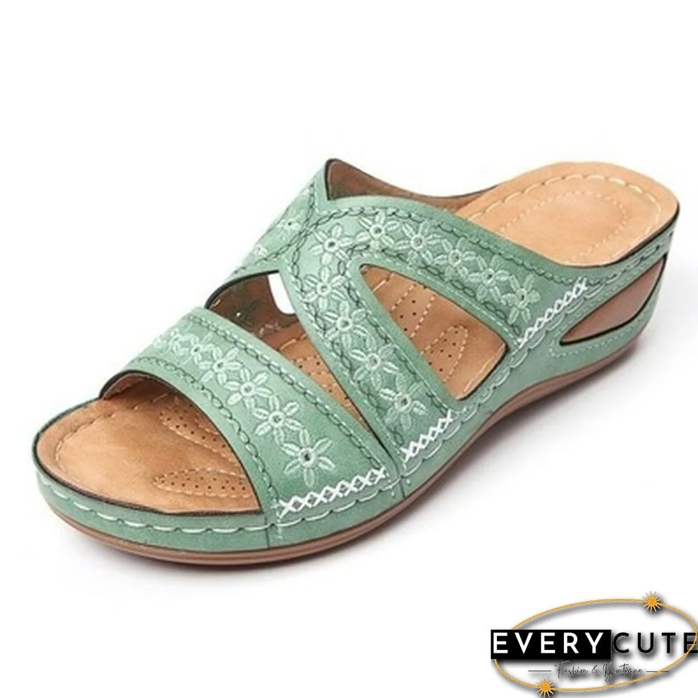 Women's Fashion Casual Sandals Open Toe Summer Sandals Vintage Wedge Slippers Platform Sandals Plus Size 35-43