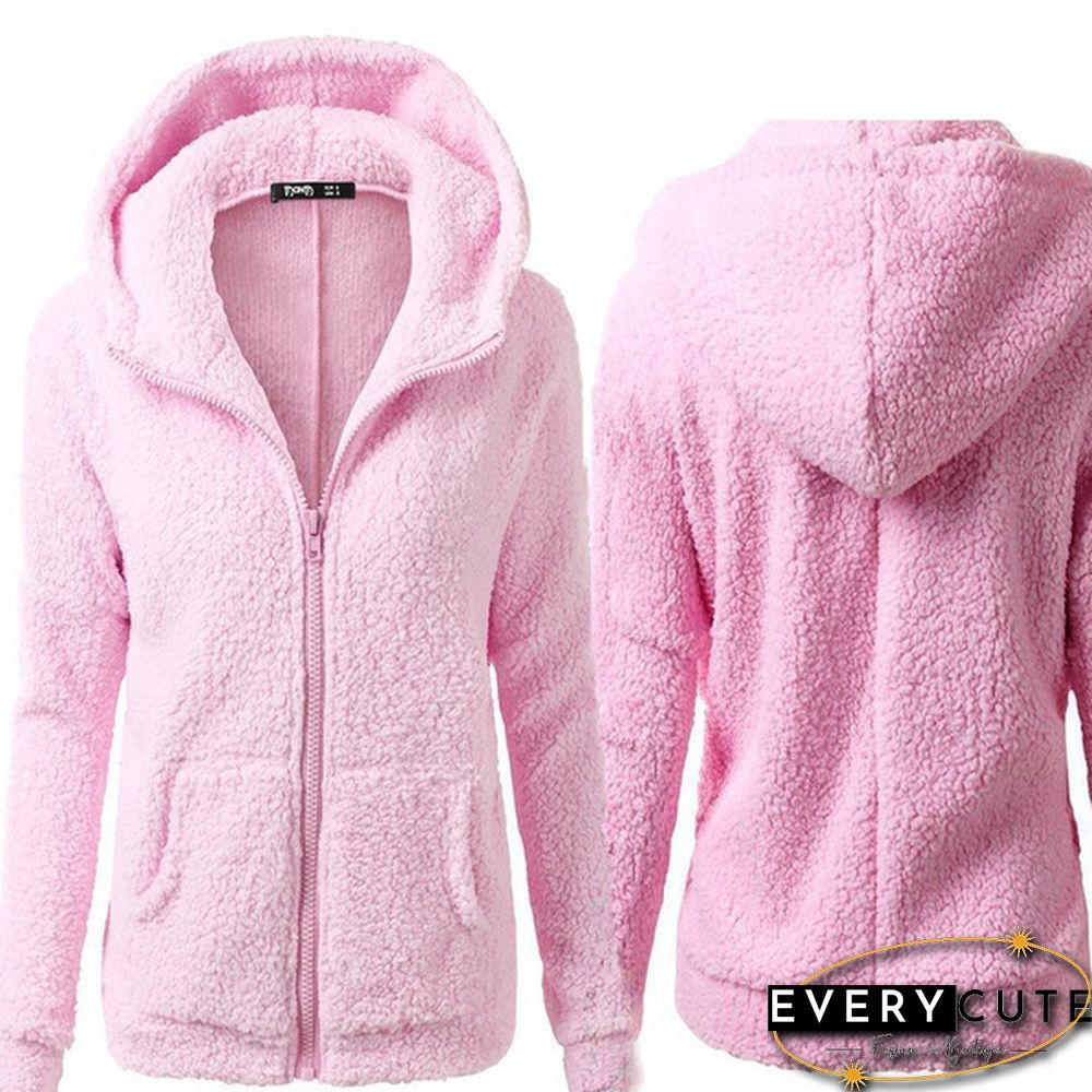 Women's Fashion Hooded Sweater Jacket Female Coat Women Casual Hoodie Coat Add Wool Sweatshirts