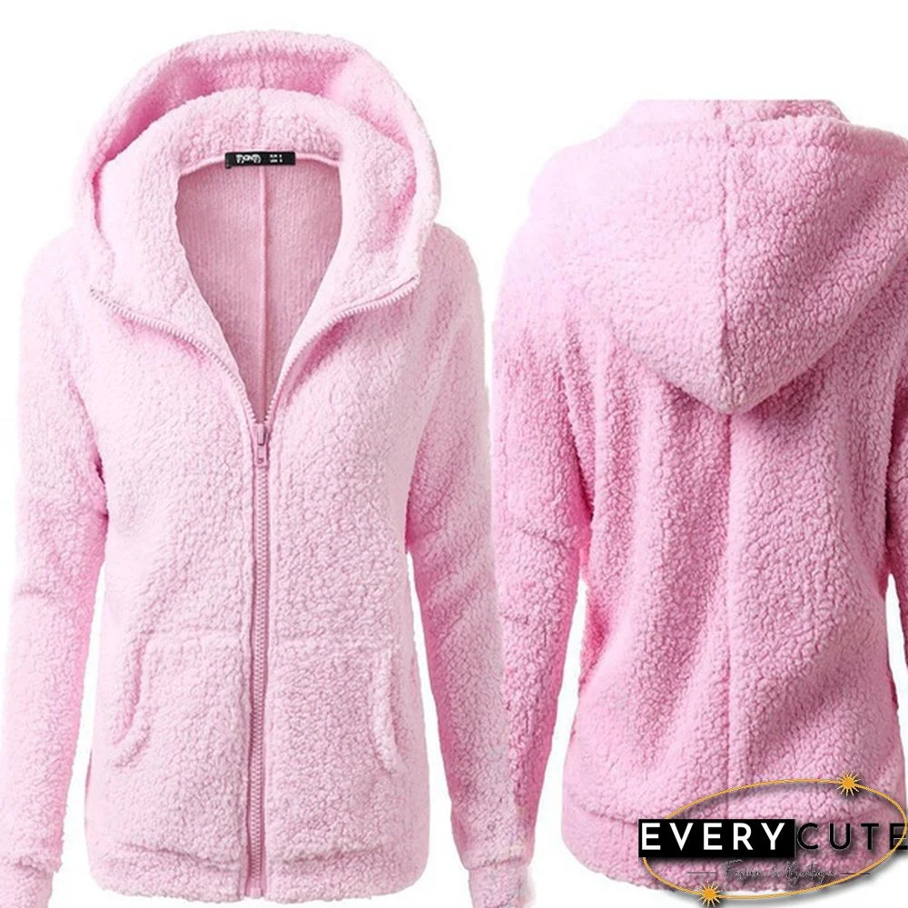 Women's Fashion Hooded Sweater Jacket Female Coat Women Casual Hoodie Coat Add Wool Sweatshirts