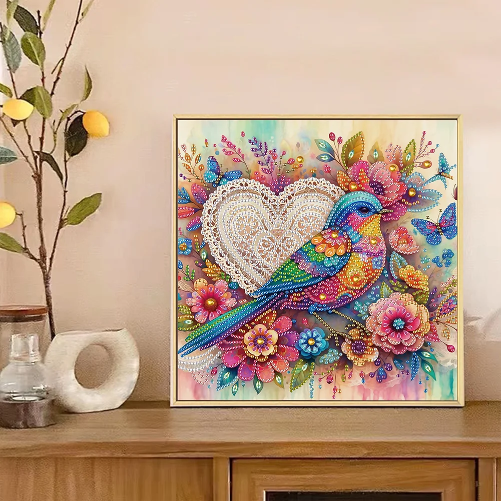 Diamond Painting - Partial Special Shaped Drill - Flower Bird(Canvas|30*30cm)
