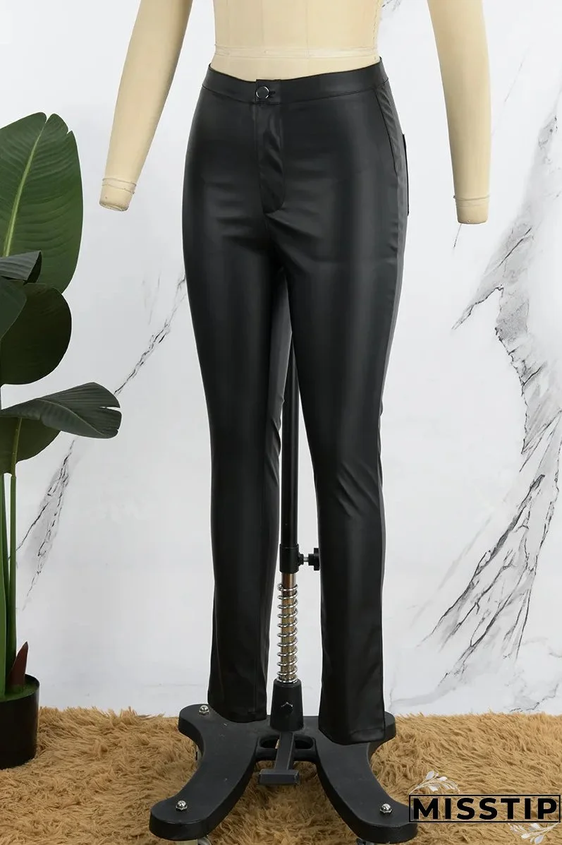 Women High Waist Stretch Sexy Leather Pants