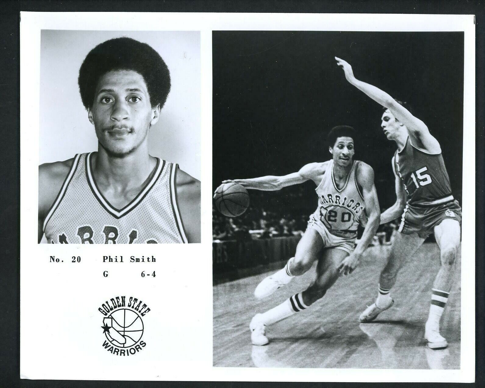 Phil Smith Golden State Warriors team issued 1970's Type 1 Press Photo Poster painting