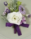 10PCS Purple White Wedding Catering Bridal Groom Guests Corsage Boutonniere Wrist Artificial Flower Bouquets