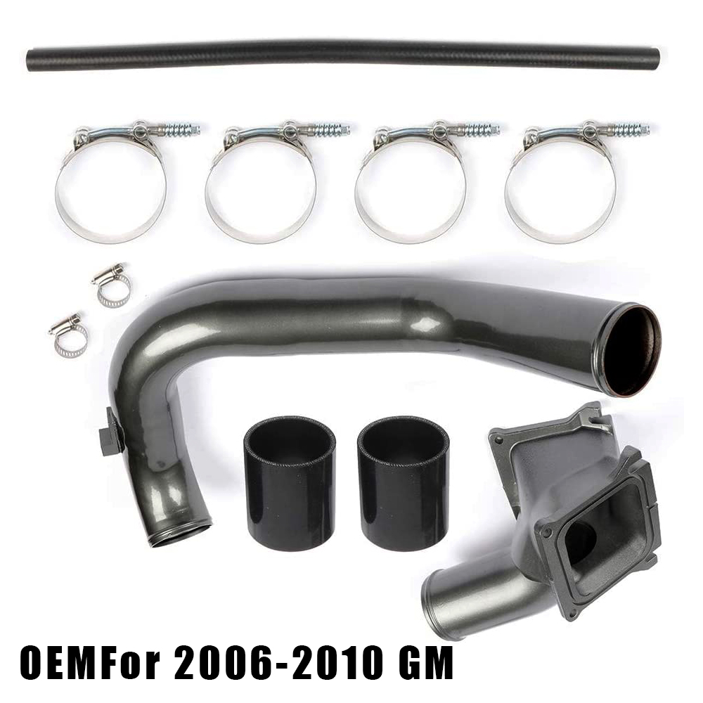 Kmowoo Diesel GRAY Intercooler Pipe&Y-Bridge Kit For 2006-2010 GM 6.6L