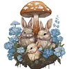 >SALE<Embroidery Eco-cotton Thread 14CT Printed Bunny Family Cross Stitch 40x47cm