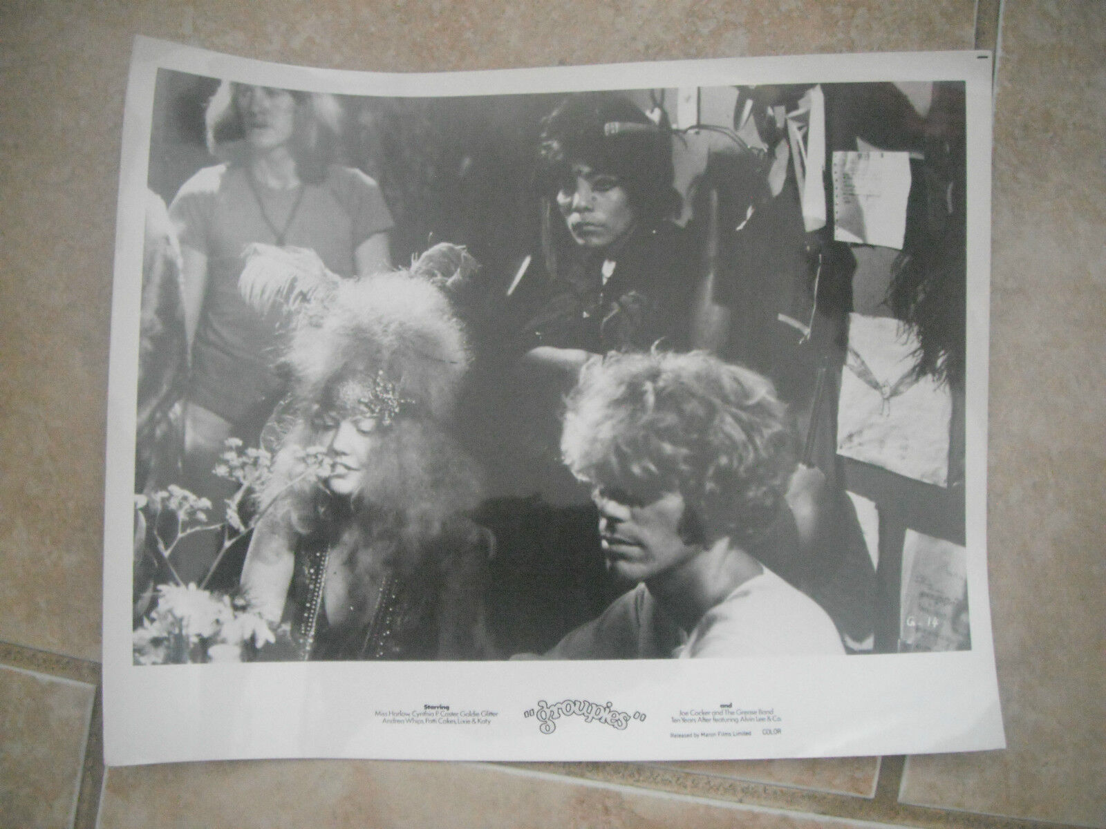 Groupies 1970 Miss Harlow Joe Cocker B&W 8x10 Promo Photo Poster painting Original Lobby Card #2